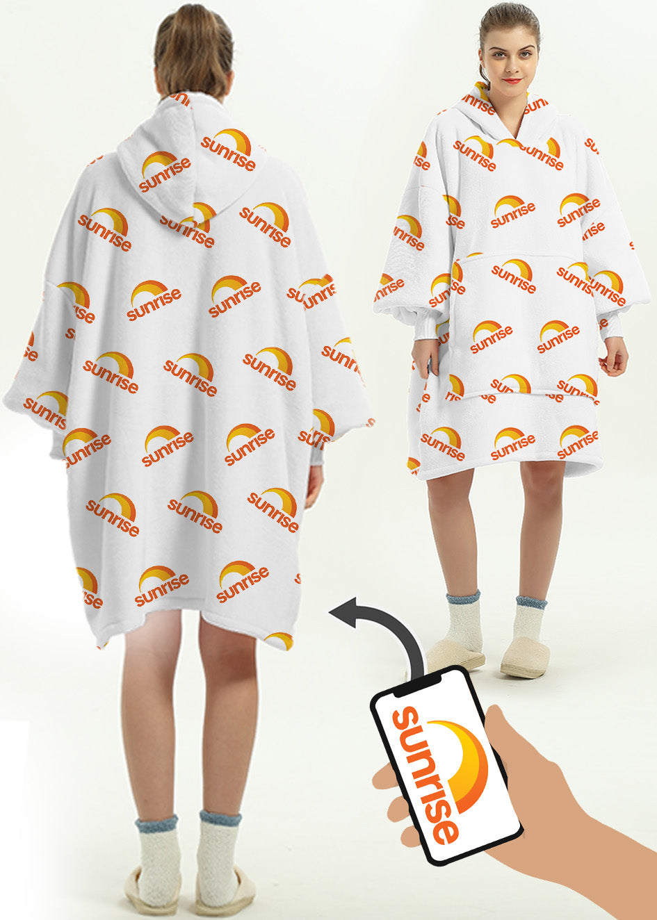 BULK Order Custom Hoodie Blanket Logo (Disp. Price 30-99 items 'Plan Ahead') (10+ min)