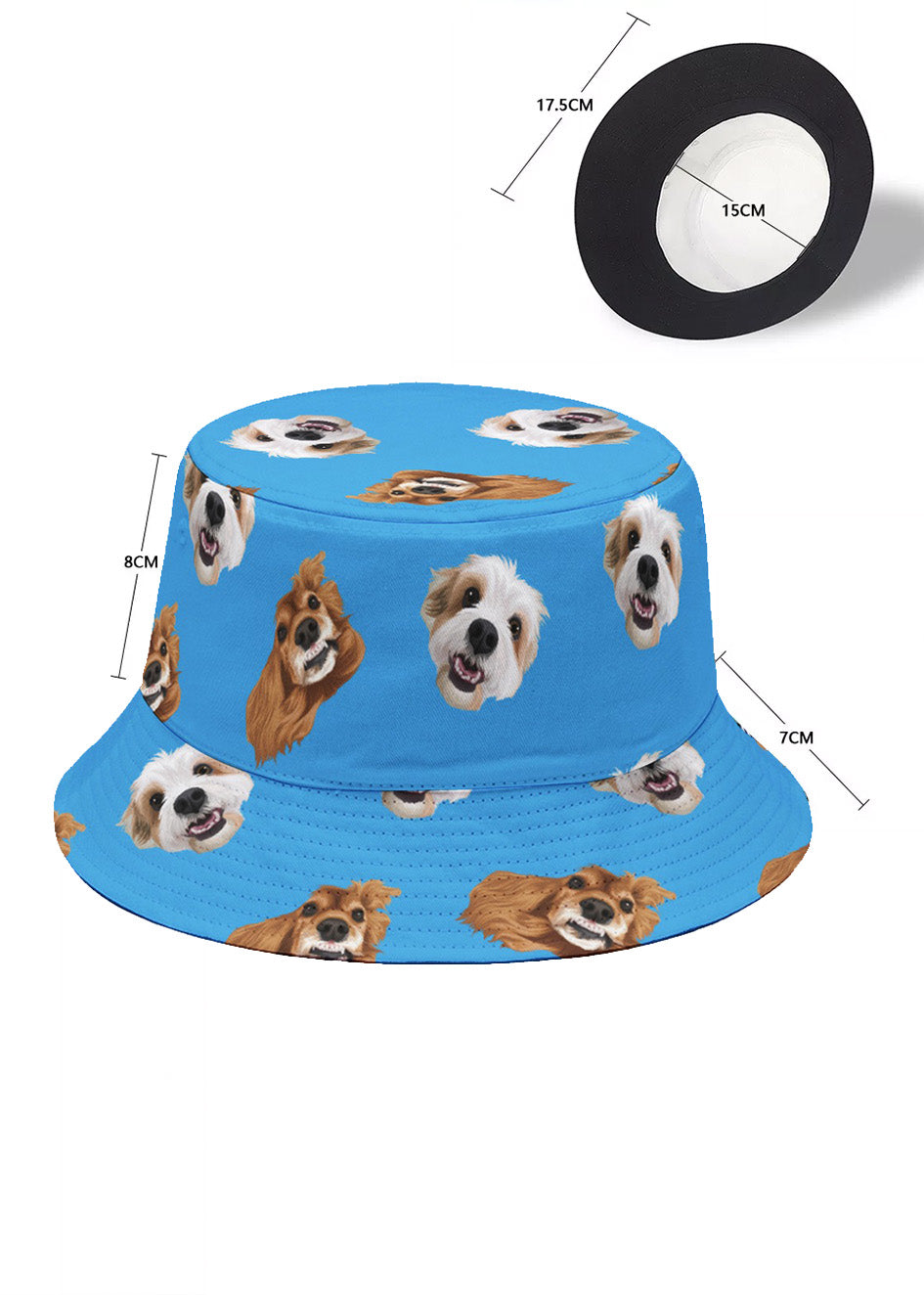 Custom Bucket Hat: Orig. Face Art (Dog, Cat, Human Face)