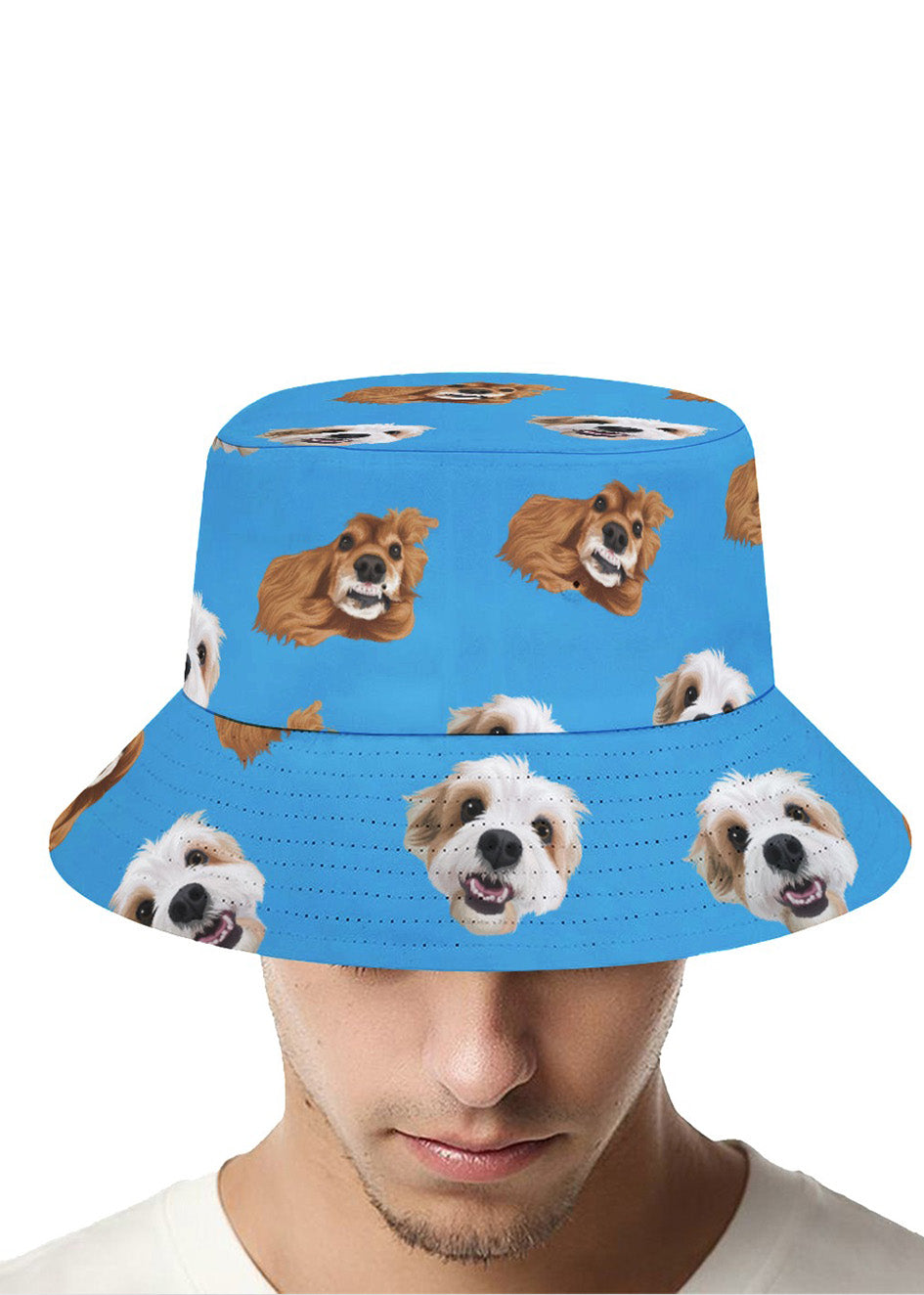 Custom Bucket Hat: Orig. Face Art (Dog, Cat, Human Face)