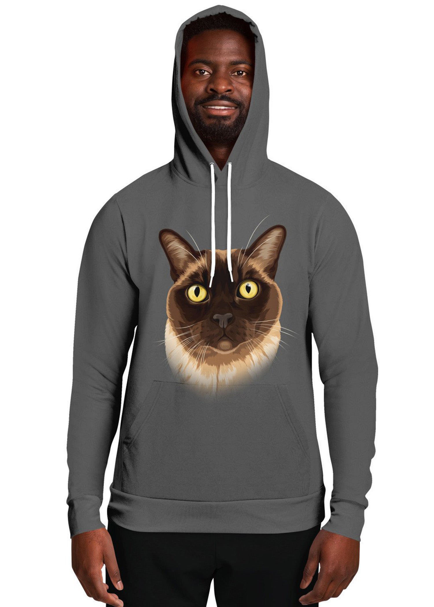 Custom Hoodie (Men's & Women's): Orig. Face Art (NEXT-DAY prod. avail. at checkout) (Dog, Cat, Human Face)